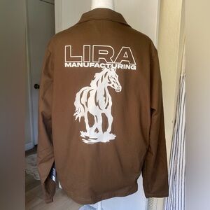 NWT LIRA Utility Brown Jacket Horse Equestrian lightweight silk lined M/L